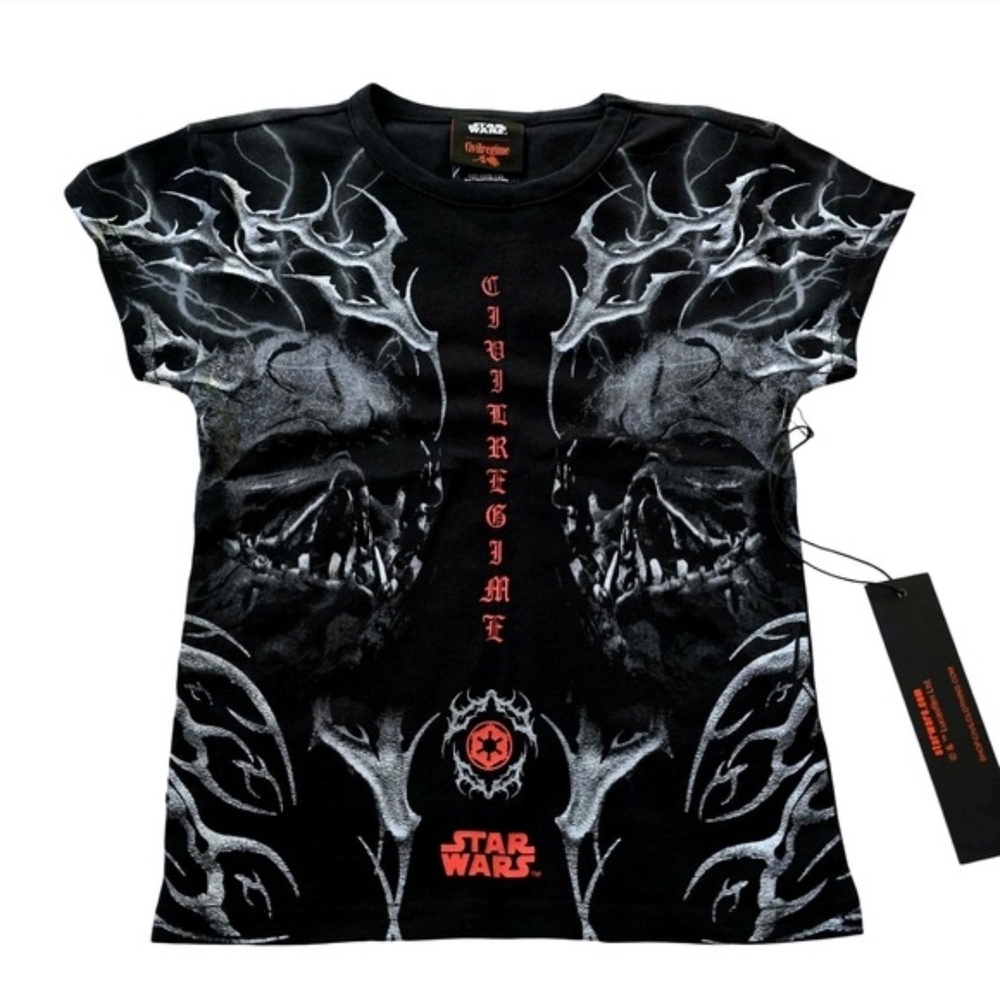 Civil Regime X Star Wars Ghost In The Machine Baby Tee Womens XS Black Graphic